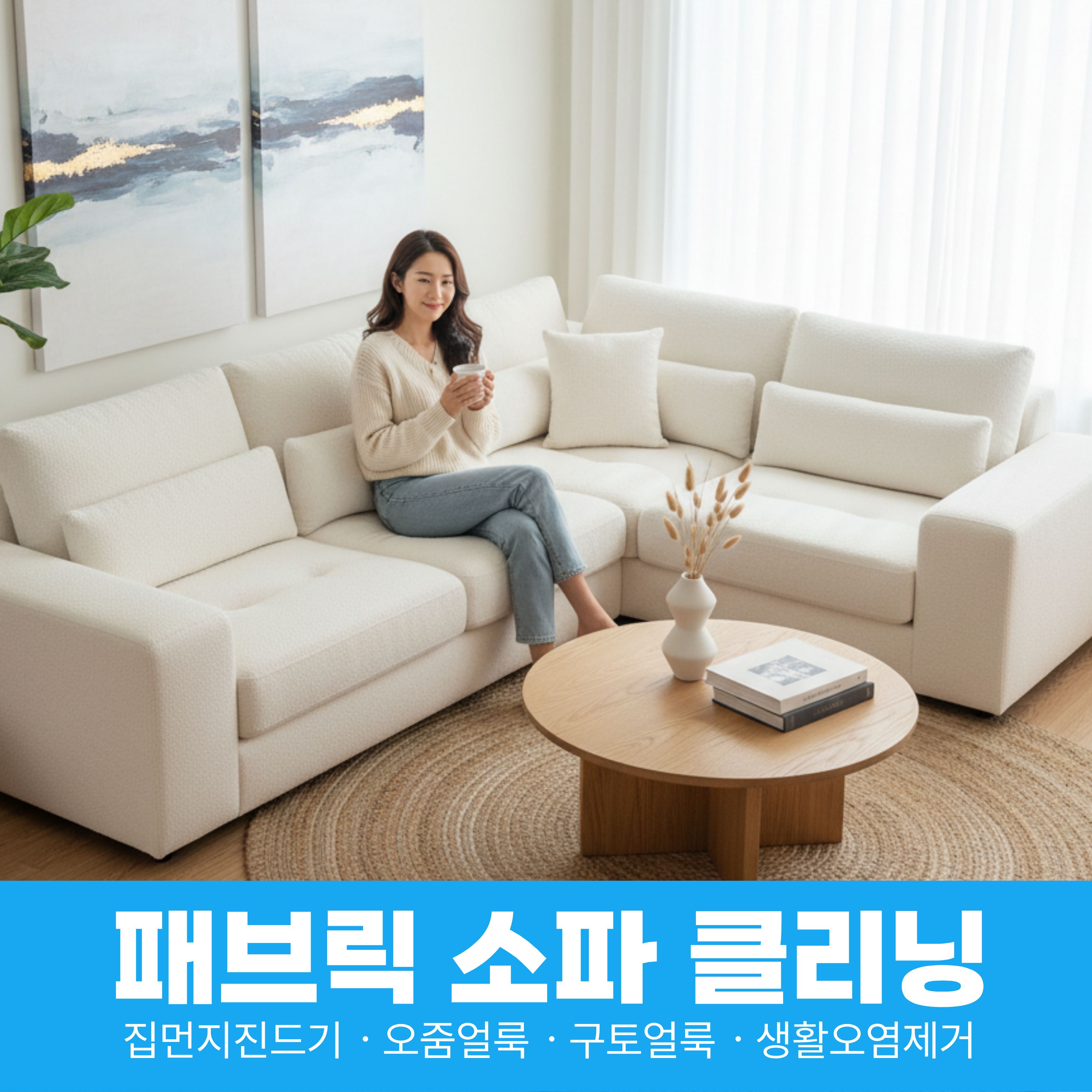 [패브릭소파케어] 전국서비스 패브릭소파 얼룩 생활때 오염제거 스팀케어 살균케어